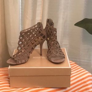 MICHAEL KOR’S KHAKI SUEDE BOOTIES...